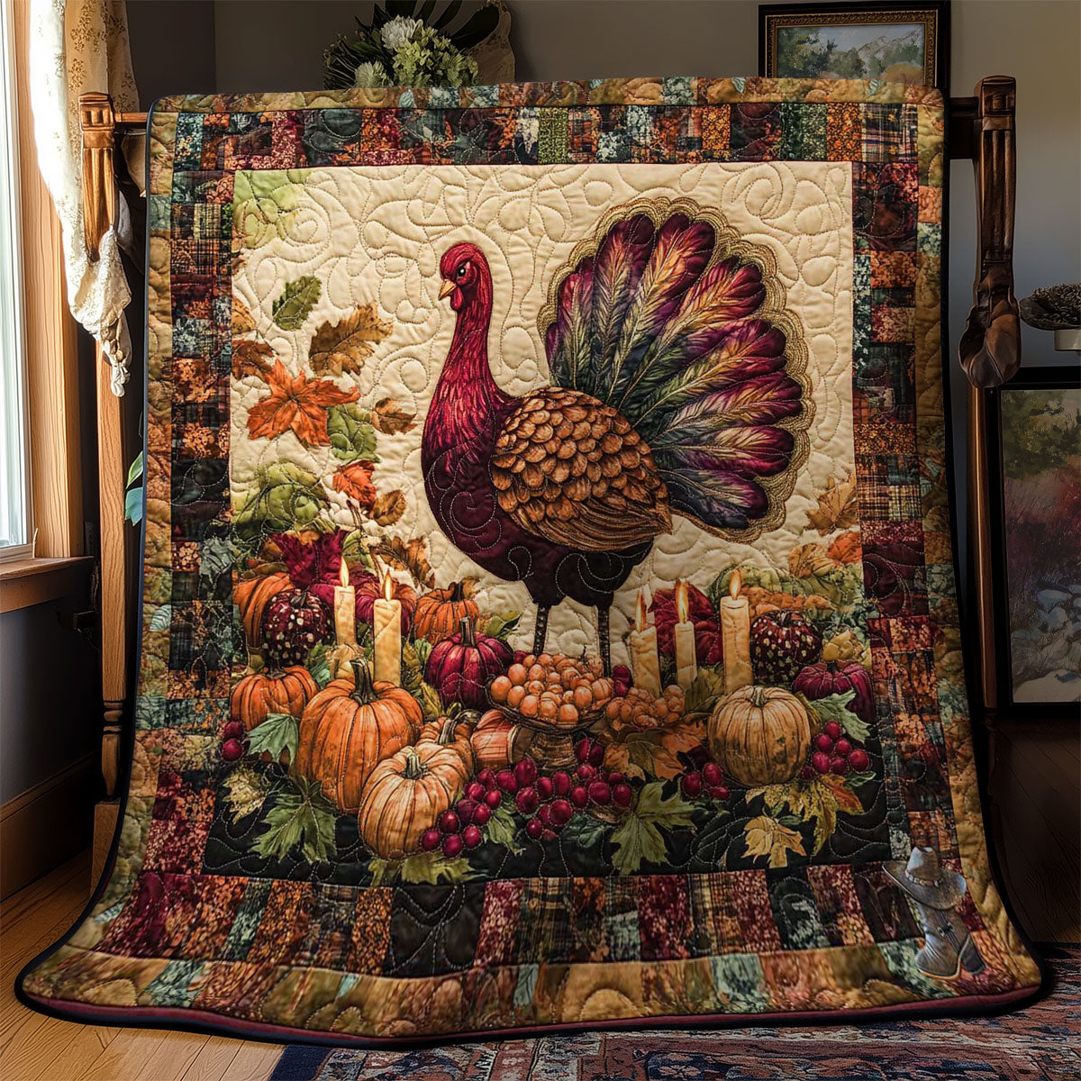 Pumpkin Turkey Parade WN2011055CL Quilt