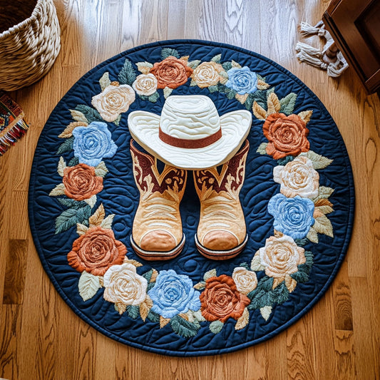 Cowboy Rose WY2105043CL Quilted Round Mat