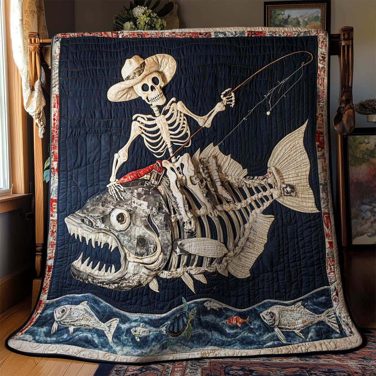 Patriotic Skeleton Ride WN0612075CL Quilt