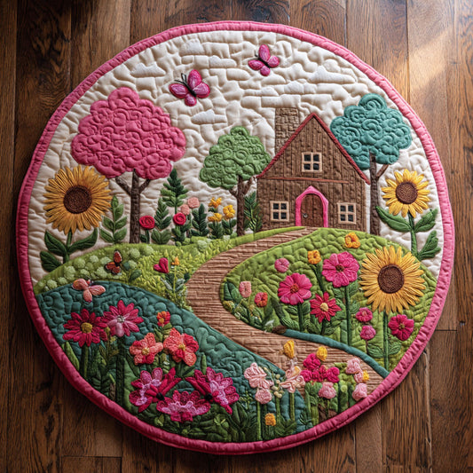 Heartfelt Garden CW1401089CL Quilted Round Mat