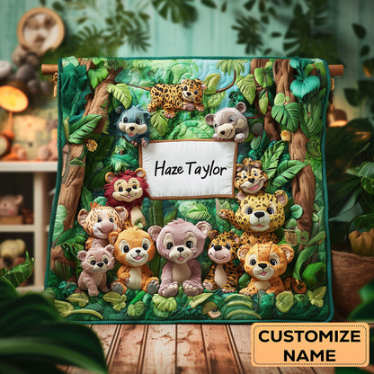 Jungle Friends WN2507041CL Personalized Baby Quilt