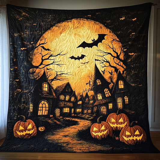 Spooky Full Moon Village WY1508081CL Quilt