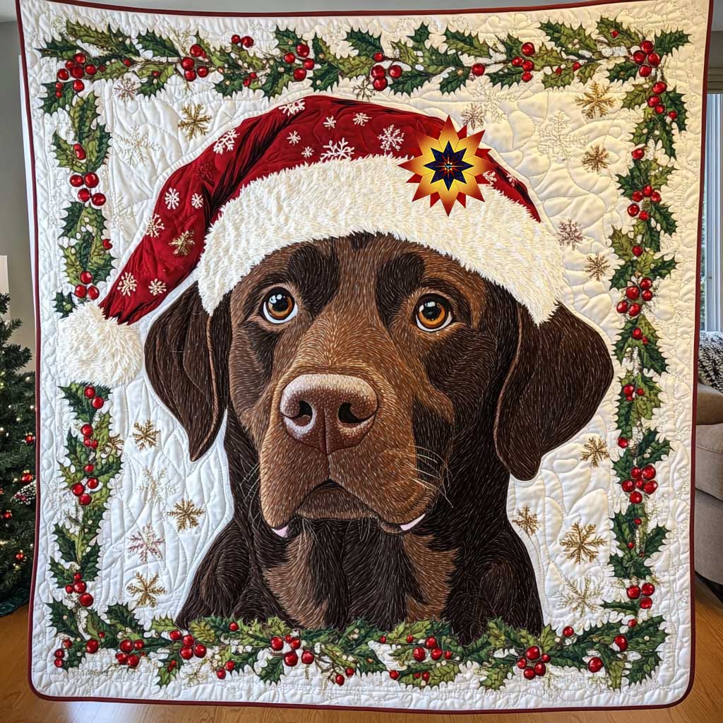 Brown Labrador Christmas WP0412028CL Quilt