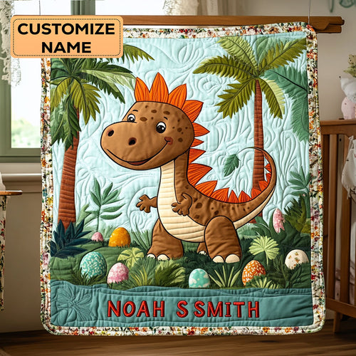 Little Rex Roar WY1807012CL Personalized Baby Quilt
