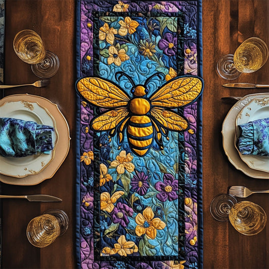 Vibrant Bee Floral WY2205025CL Quilted Table Runner
