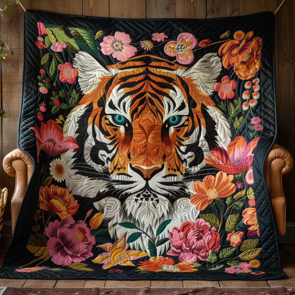 Flowers And Tigers CQ1904008CL Quilt