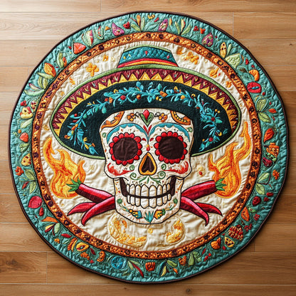 Skull Diablo WN3105034CL Quilted Round Mat