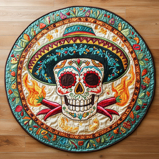Skull Diablo WN3105034CL Quilted Round Mat