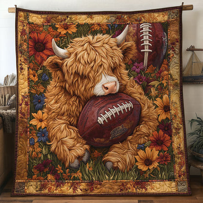 Game Day Highland Cow WN2104024CL Quilt