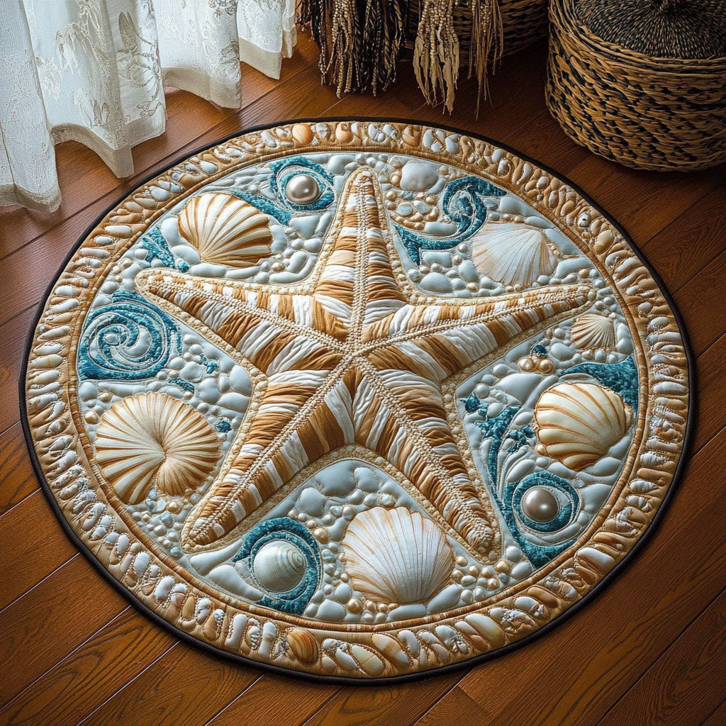 Coastal Bloom WY3007048CL Quilted Round Mat