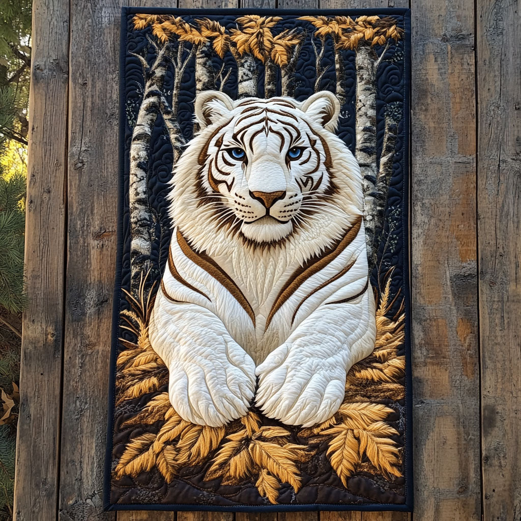 Majestic White Tiger WJ2904024CL Quilted Table Runner