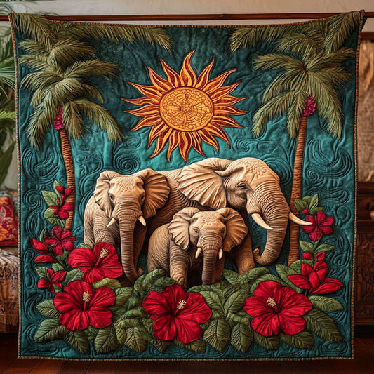 Emerald Jungle Elephant WY0307040CL Quilt