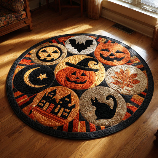 Midnight Pumpkin Glow CW1208014CL Quilted Round Mat