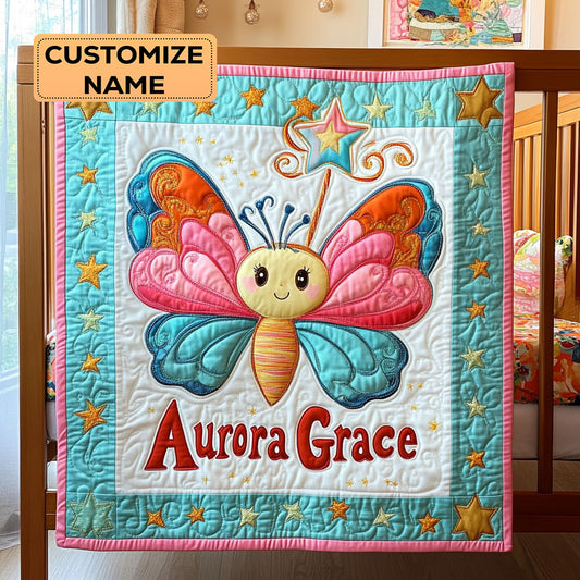Butterfly Fairy WY2807008CL Personalized Baby Quilt