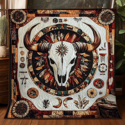 Bull Skull Native American WX0805006CL Quilt