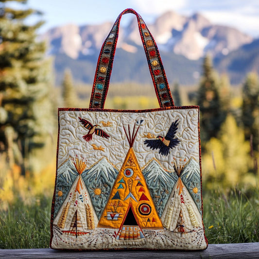 Mountain Teepee WN2209049CL Quilted Tote Bag