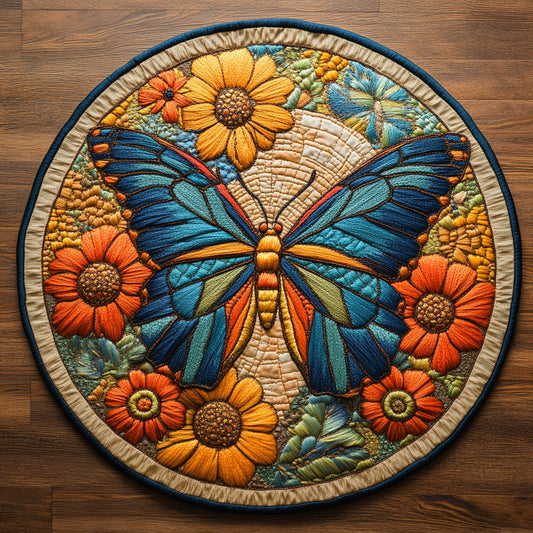 Butterfly Amber WN3005001CL Quilted Round Mat