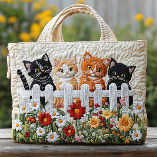 Blossom Kittens CW0110003CL Quilted Tote Bag
