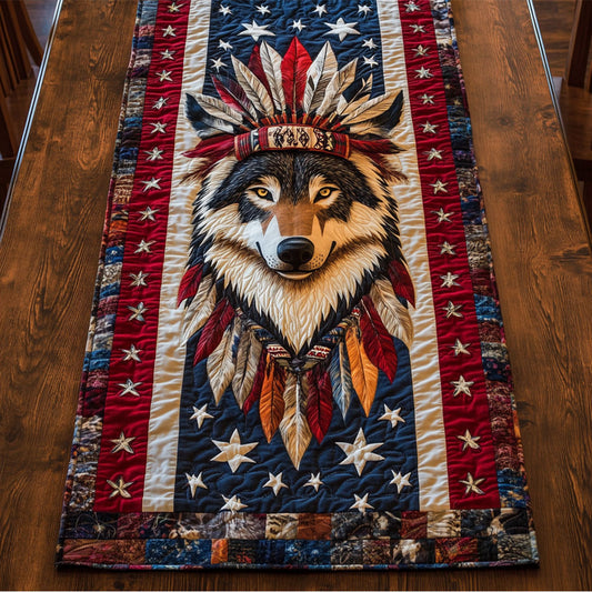 Native Wolf CM1705043CL Quilted Table Runner