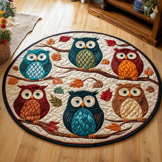 Owl Harmony CW2808009CL Quilted Round Mat