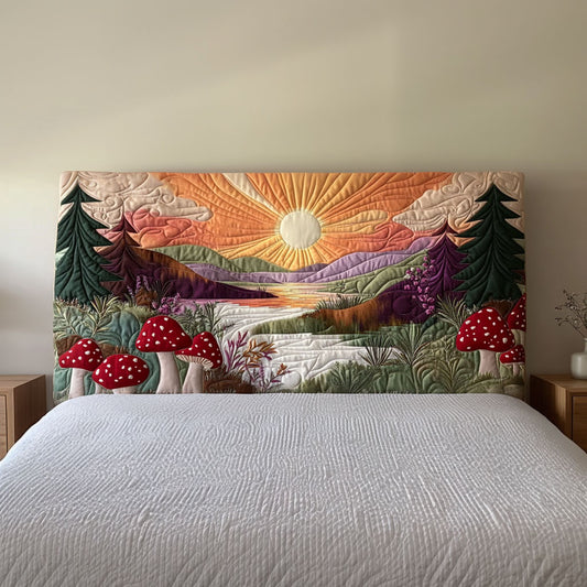 Sunset On Forest QA2312006CL Quilted Headboard Slipcover