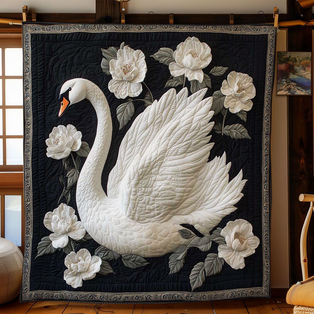 Graceful White Swan WN2203044CL Quilt