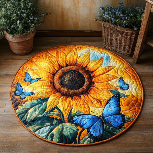 Floral Butterfly CW1405086CL Quilted Round Mat