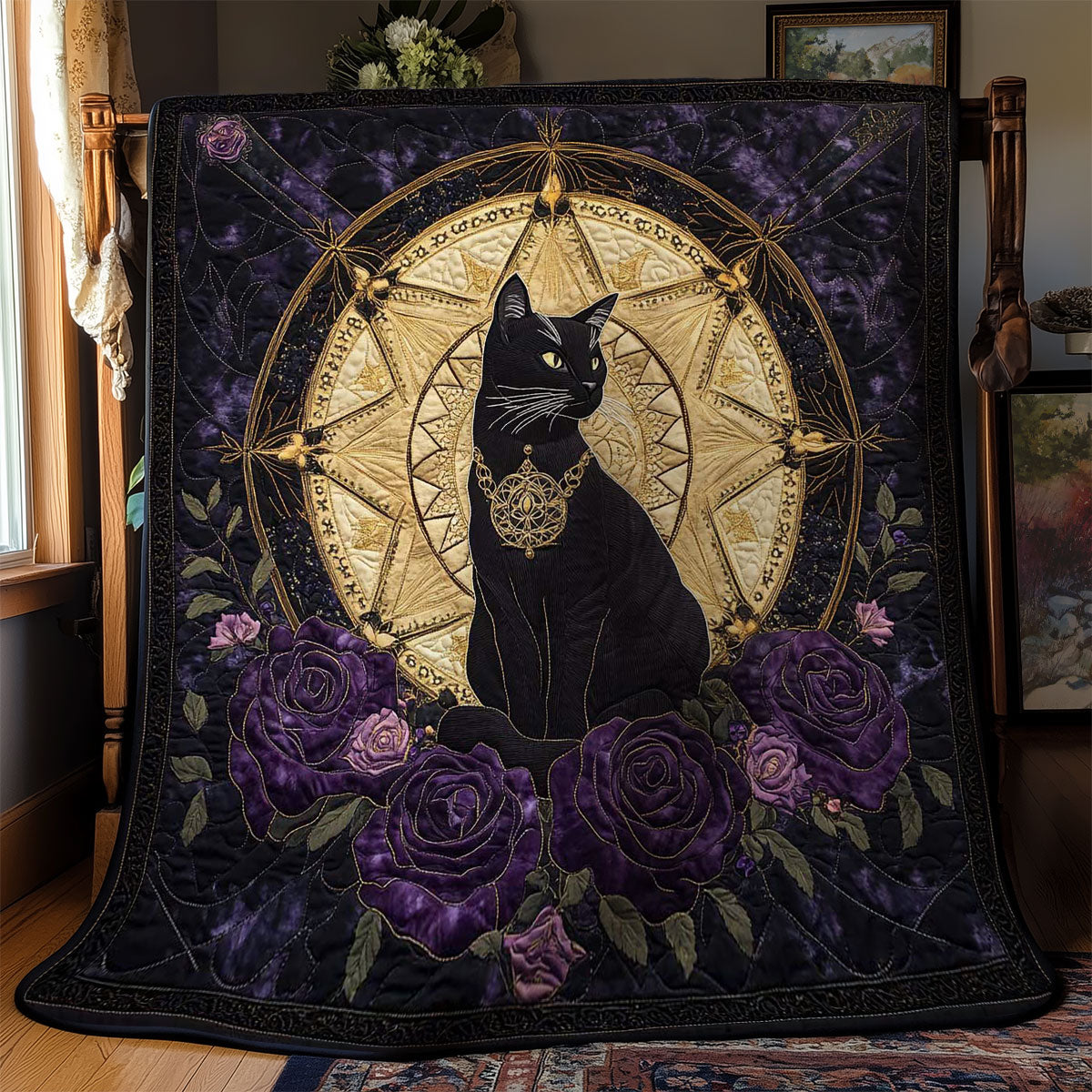 Mystic Cat Mandala WN2512034CL Quilt