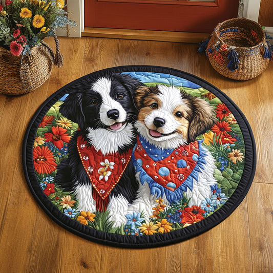Border Collie Bond WJ1305028CL Quilted Round Mat