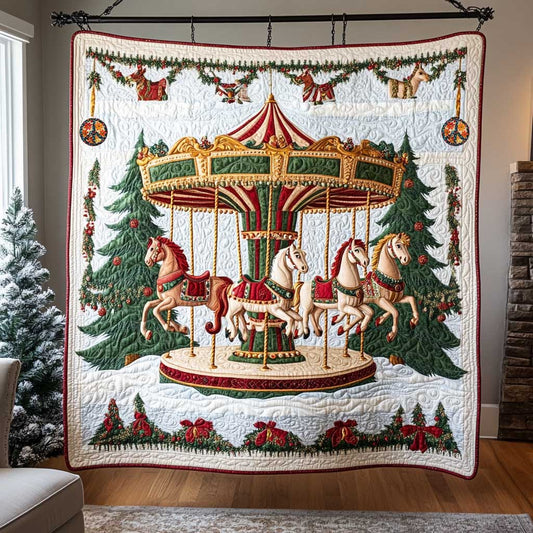 Vintage Carousel Christmas WP1511041CL Quilt