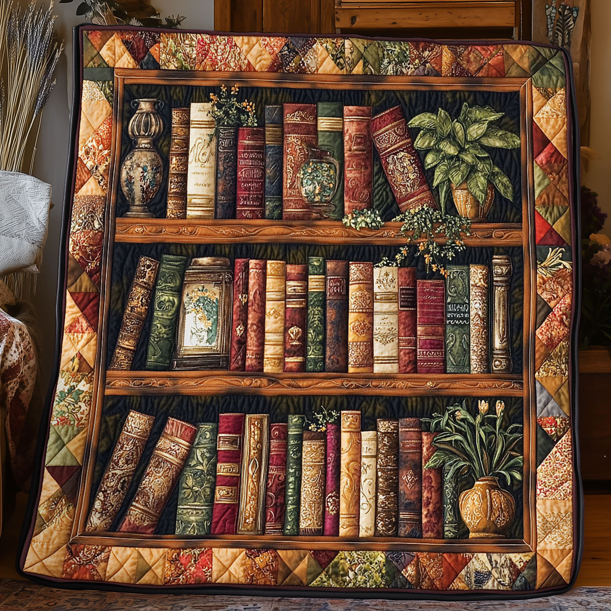 Antique Bookshelf WJ0905001CL Quilt