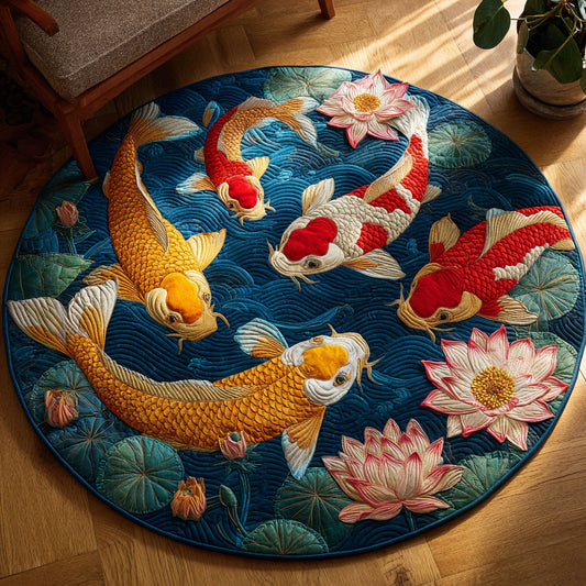Dance of Koi CW0409003CL Quilted Round Mat