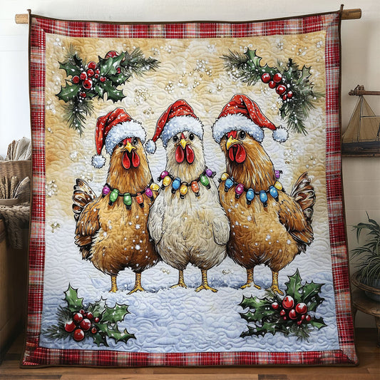 Christmas Chicken Bless WN0810005CL Quilt