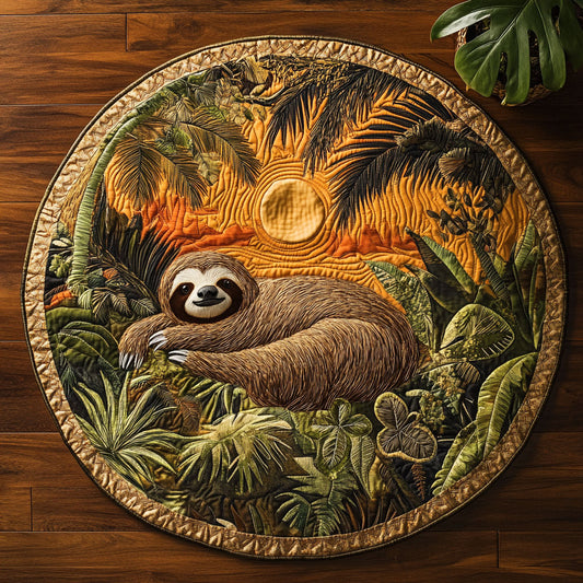 Summer Sloth CM06050013CL Quilted Round Mat