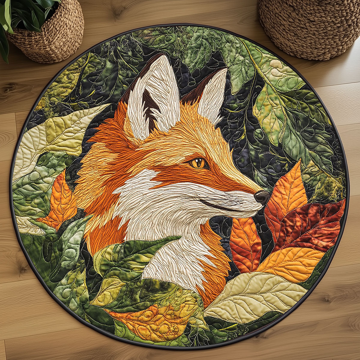 Fox In Autumn WP2304012CL Quilted Round Mat