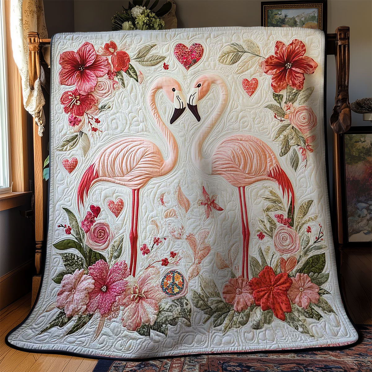 Valentine Flamingo Serenade WN1112025CL Quilt