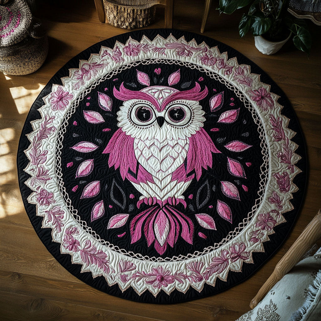 Mandala Owl WN2709048CL Quilted Round Mat