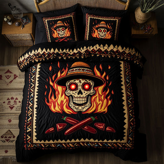 Flaming Skull Fiesta WN3105016CL Duvet Cover Set