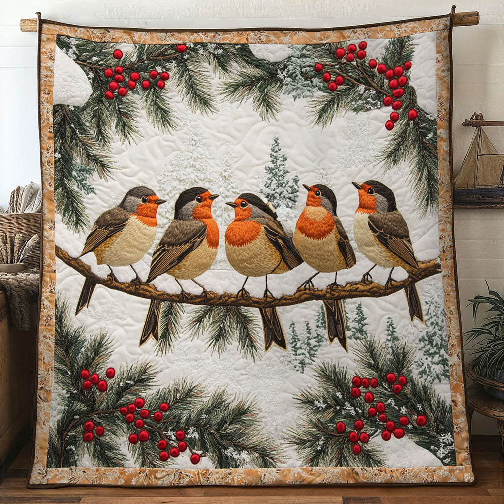 Christmas Tune European Robin WN2810014CL Quilt