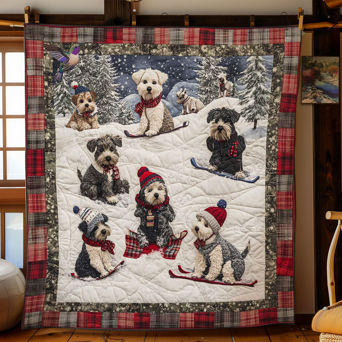 Schnauzer Snowy Fun WN2811042CL Quilt