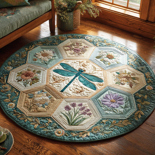 Dragonfly Elegance CW0509006CL Quilted Round Mat