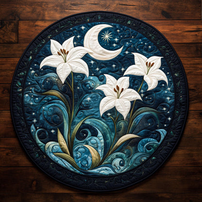 Lilys Flower WX2005032CL Quilted Round Mat