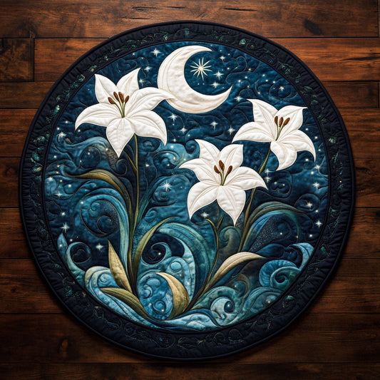 Lilys Flower WX2005032CL Quilted Round Mat
