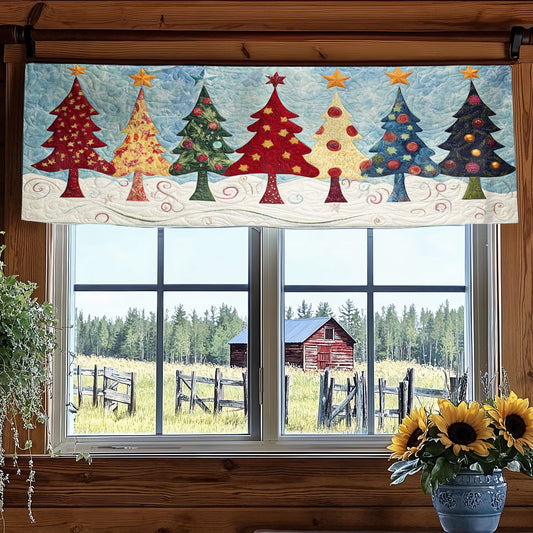 Christmas Tree Magic WN0707024CL Quilted Valance