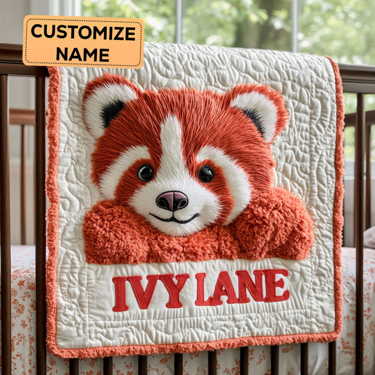Red Panda Cuddle  CP2807095CL Personalized Baby Quilt