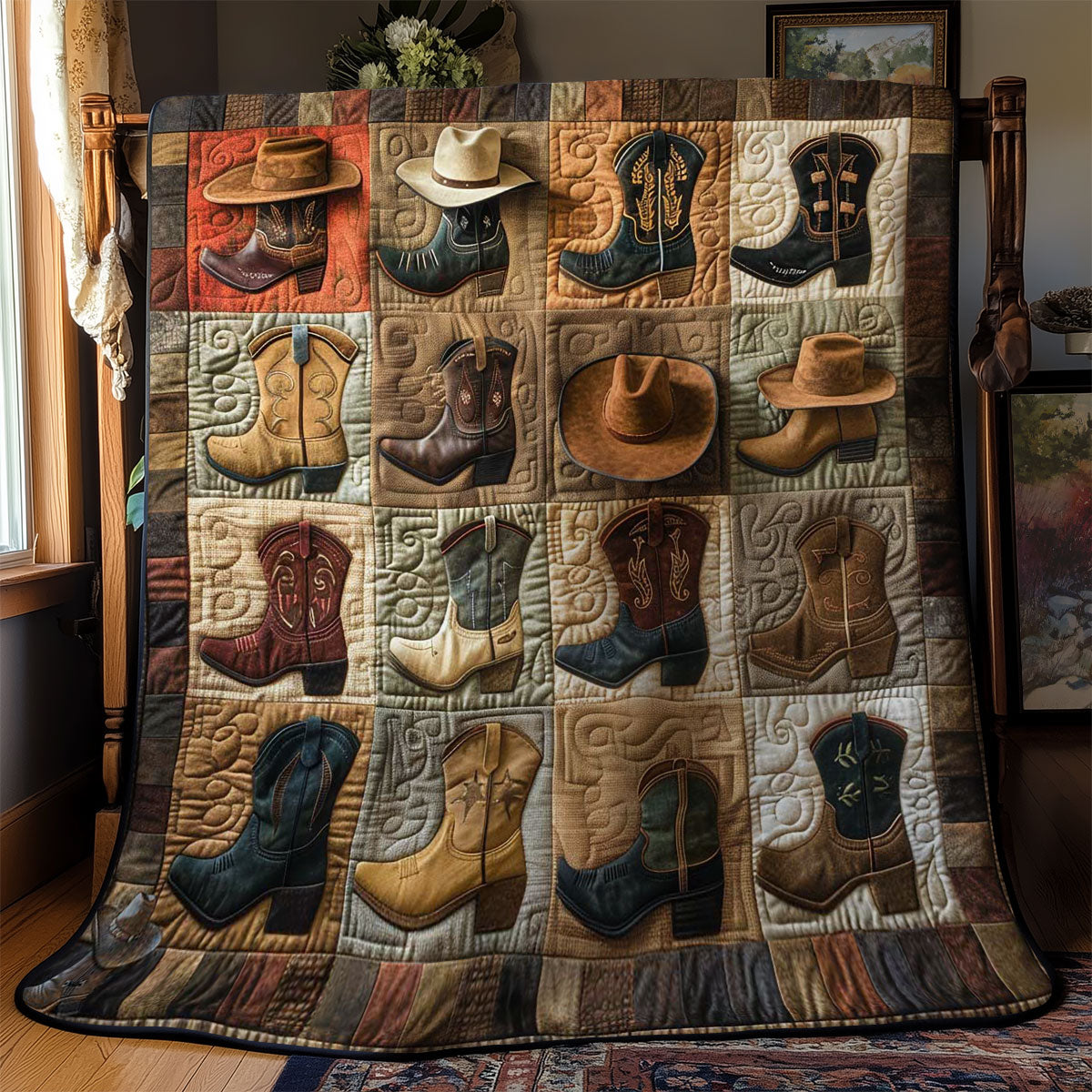 Vintage Boot And Hat WN3110026CL Quilt