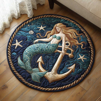 Ocean's Whisper Mermaid WN1703011CL Quilted Round Mat
