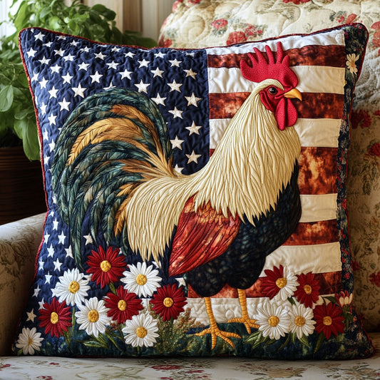 Patriotic Chicken CW1005044CL Quilt Pillow Case