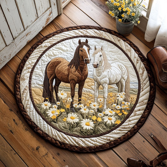 Couple Horse WX2005010CL Quilted Round Mat