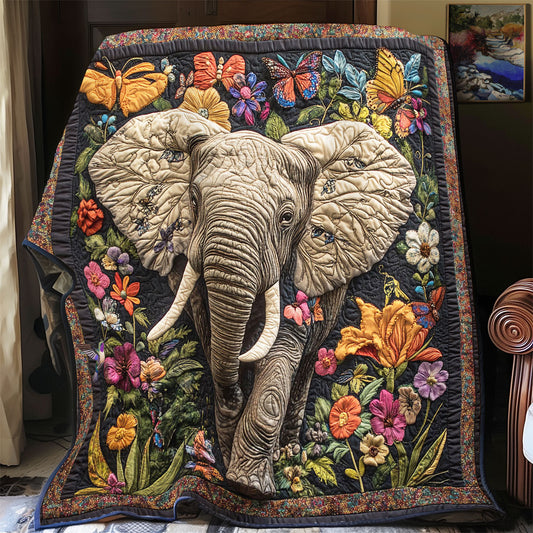 Elephant In Flower Forest WY2712023CL Quilt